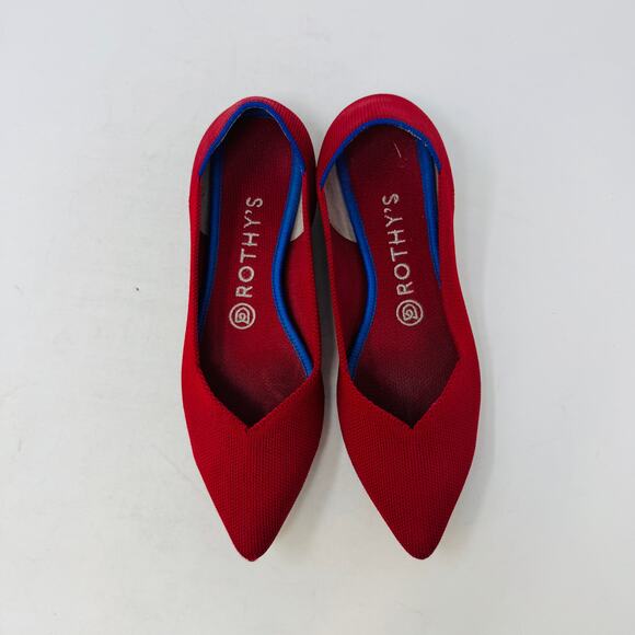 Rothy’s The Point Red Knit Flats Women’s Size 7.5 - Picture 5 of 13
